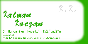 kalman koczan business card